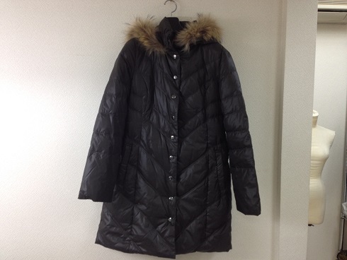 ダウンコートの着丈を短くafter