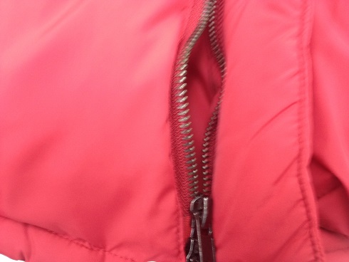 ダウンコートのファスナー交換before