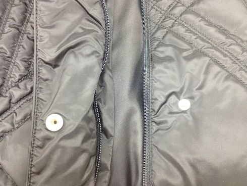 ダウンコートの壊れたファスナーを交換するbefore