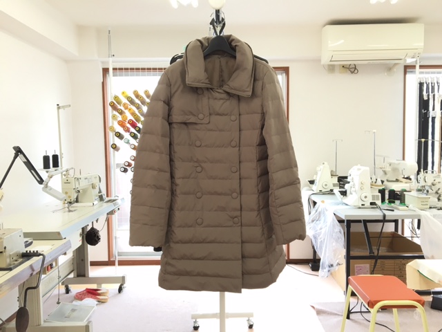 ダウンコート着丈つめ（全体像）after