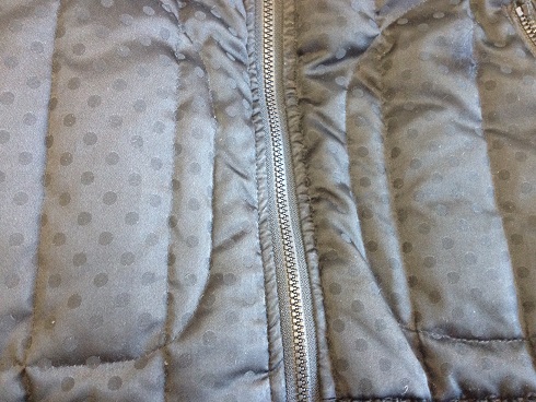 ダウンジャケットのファスナー壊れ修理（ファスナー交換）after