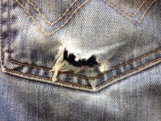 ジーンズポケットのリペアbefore