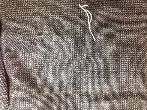 チエック柄のジャケットのかけはぎafter